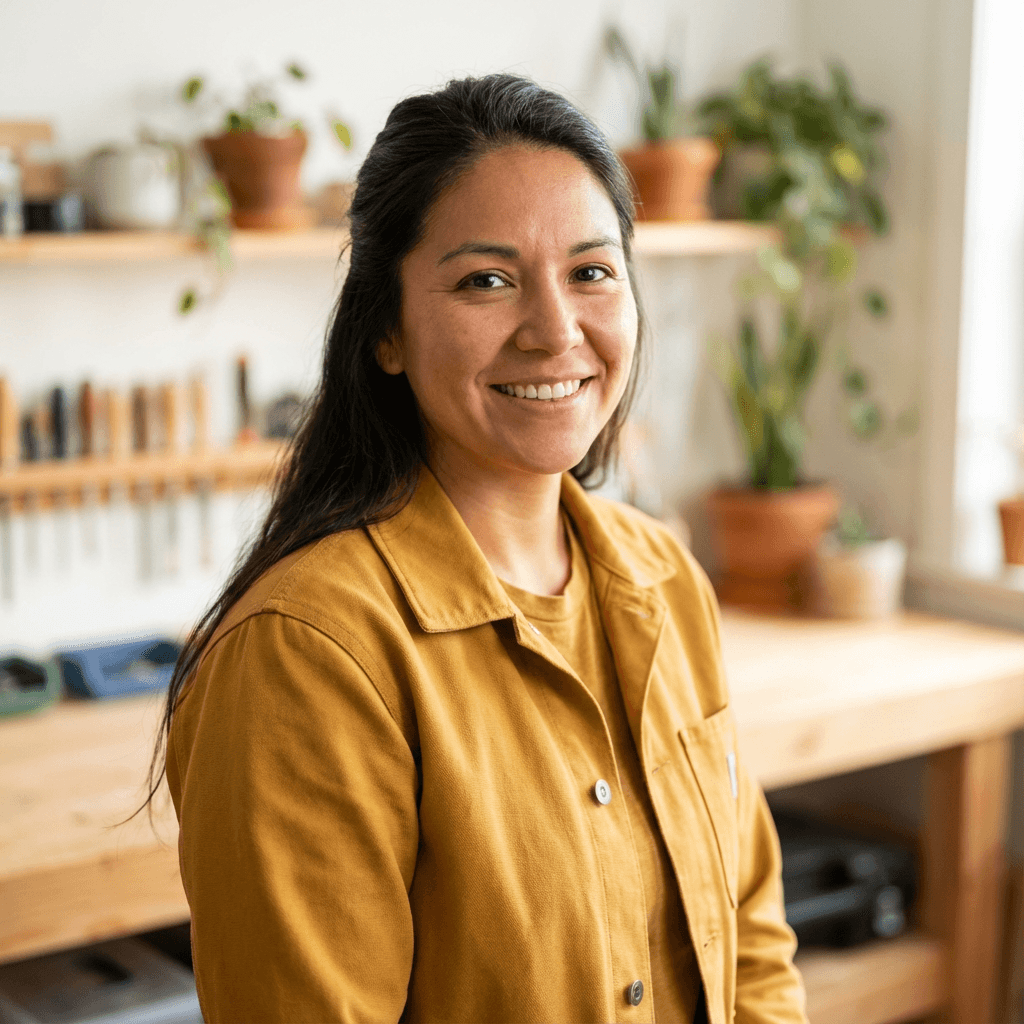 Maria Santos with her dog